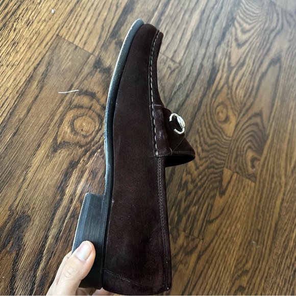Gucci Horsebit Chocolate Brown suede Loafers Men's US 9.5 GUCCI SHOES 015938 - Picture 6 of 13